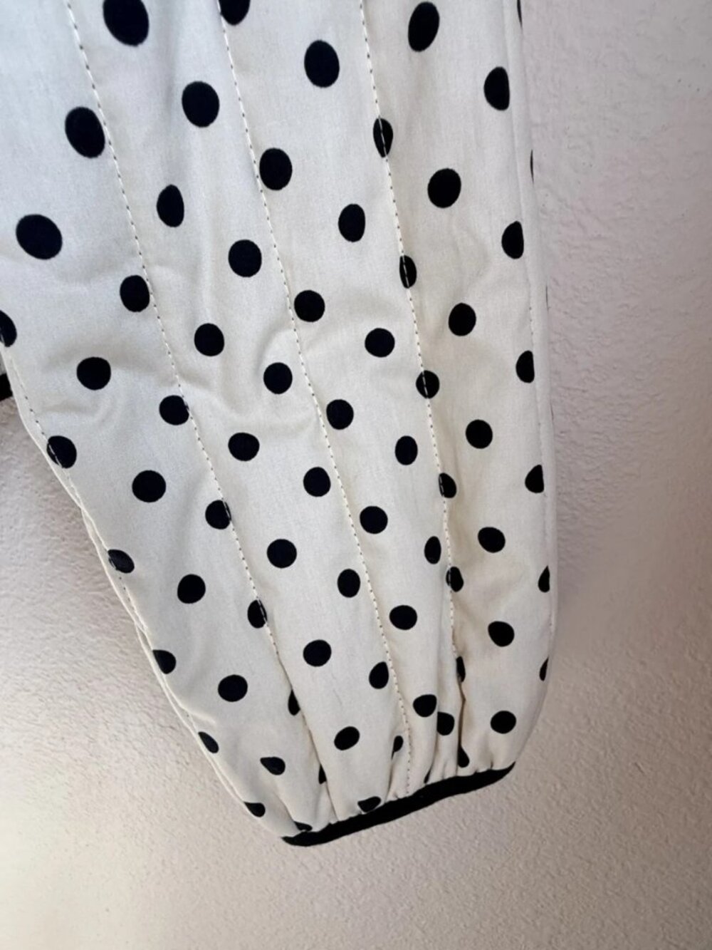 Joie Women's Reversible Quilted Jacket Cream Polka Dot Black Cotton Size S NWT - Picture 9 of 16